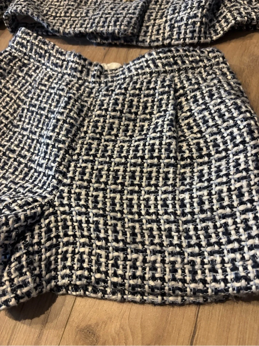 Janie and Jack Black and White Tweed Jacket & Shorts Set